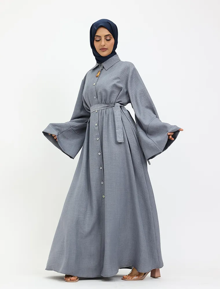 Denim Linen Feel Collar Shirt